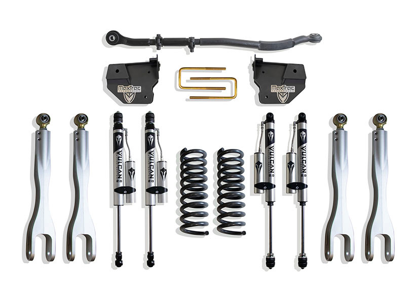 Maxtrac 2.5" Lift Kit Vulcan Reservoir Shocks w/4-Links (2014 - 2024 Dodge Ram 2500 4WD) - K947225VRL