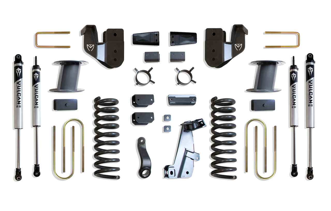 Maxtrac 8" Lift Kit Vulcan Shocks - Factory Rear Air Ride (2013 - 2018 Dodge Ram 3500 4WD Diesel) - K947385VA