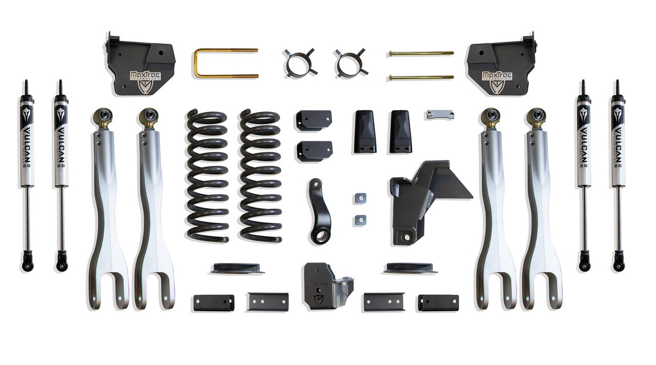 Maxtrac 4" Lift Kit Vulcan Shocks w/4-Links - Factory Rear Air Ride (2019 - 2024 Dodge Ram 2500 4WD Diesel) - K947441VLA