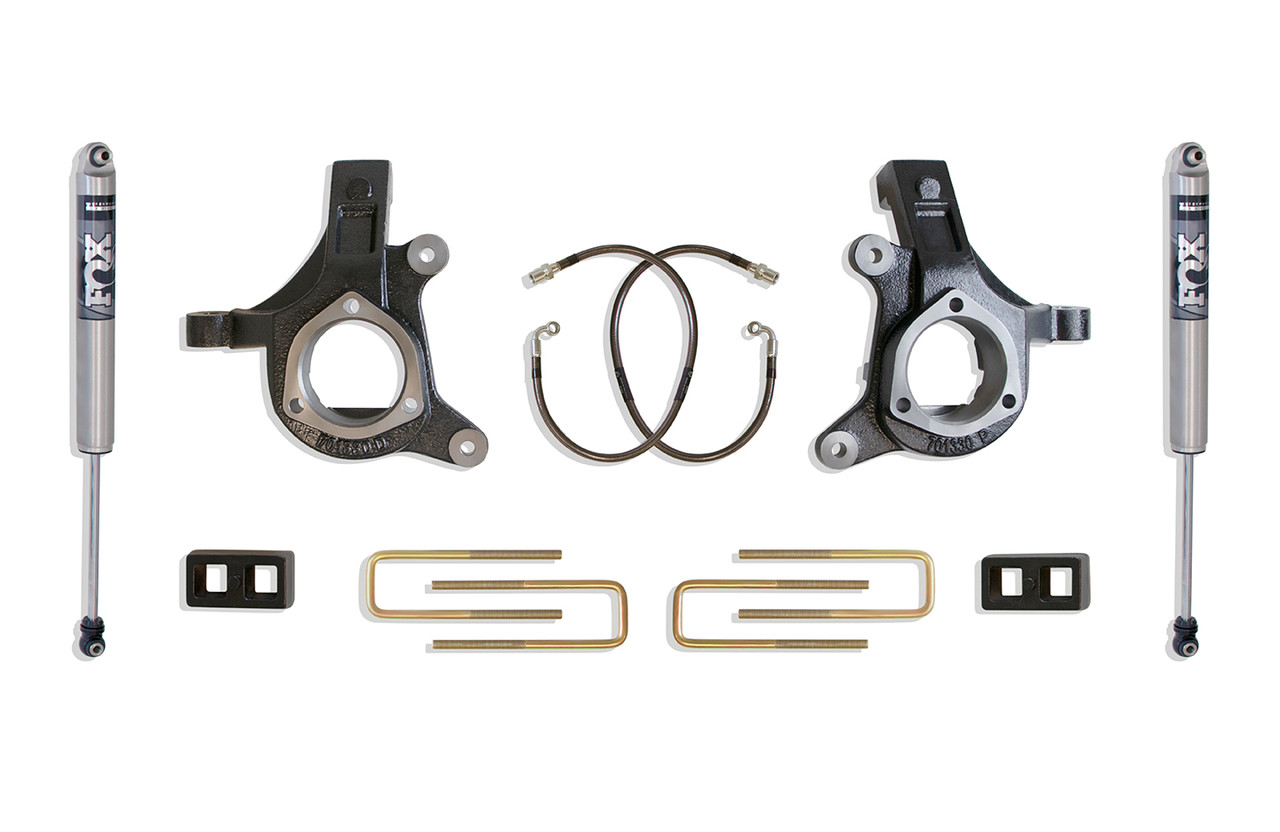 Maxtrac 3" Lift  Kit Fox Shocks (Cast Steel Arms) (2007 - 2016 Chevrolet Silverado 1500 2WD / 2007 - 2016 GMC Sierra 1500 2WD) - KS881332F