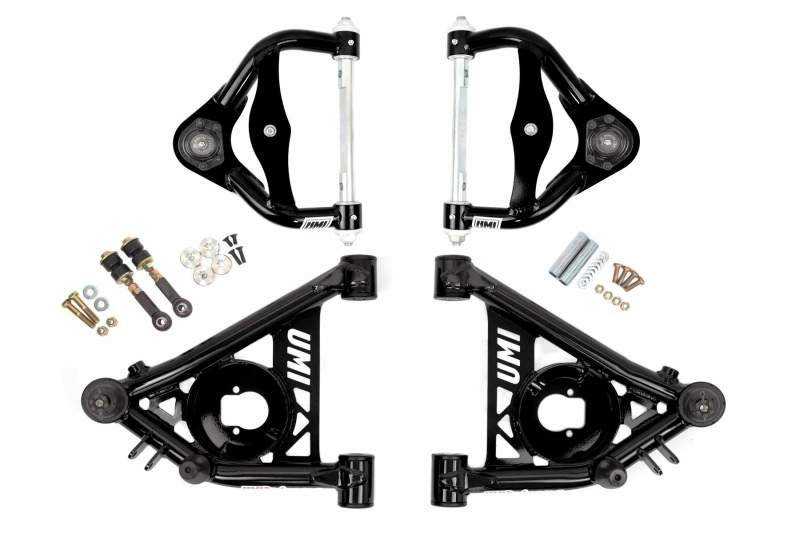 UMI Performance Front Upper & Lower A-Arms - 1/2" Taller Upper Ball Joints - Black (1978 - 1988 G-Body S-10) - 303133-1-B