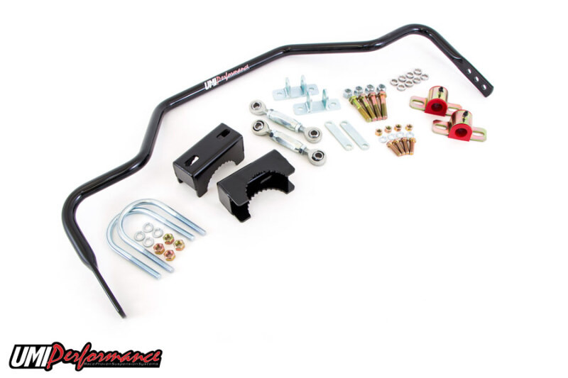 UMI Performance Tubular Rear Sway Bar - Chassis Mounted Pro-Tour - 3" Axle Diameter - Black (1978 - 1988 G-Body) - 3044-300-B