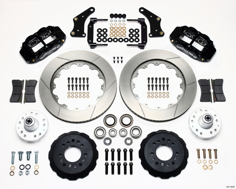 Wilwood Forged Narrow Superlite 6R Front Hub Kit - Drop Spindle - Black (1958 - 1970 B-Body) - 140-10284