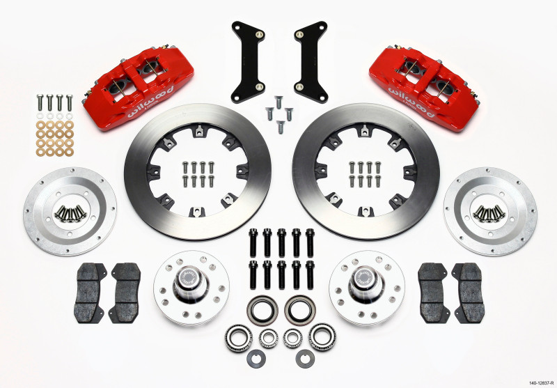 Wilwood Dynapro 6 Big Brake Front Hub Kit - Red (1979 - 1987 G Body) - 140-12837-R