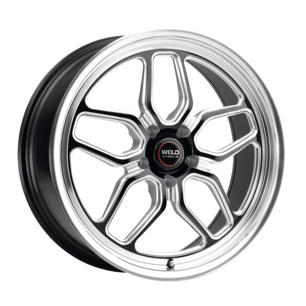 Weld 18x5 Laguna Drag Wheel 5x120.65 ET -23 BS 2.1 Gloss Black Milled Finish S1528C063N23