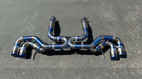 Phoenyx Design Valved Titanium Exhaust System - 2x2 Gloss Carbon FiberTips (2020 - 2025 C8 Corvette)