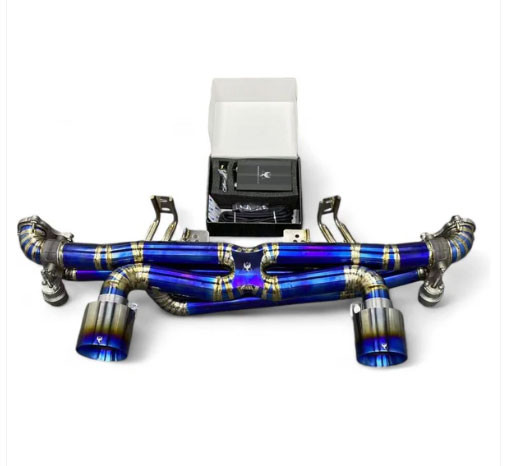 Phoenyx Design Valved Titanium Exhaust System - Burnt Titanium Tips (2019 - 2023 Porsche 718 Cayman GT4)
