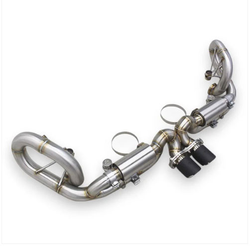 Phoenyx Design Valved Titanium Exhaust System - Gloss Black Tips (2013 - 2016 Porsche 991.1 911 GT3 )