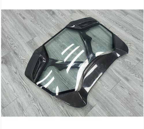 Phoenyx Design Carbon Fiber Engine Bay Cover w/ Glass (2016 - 2019 Ferrari 488 Spider)