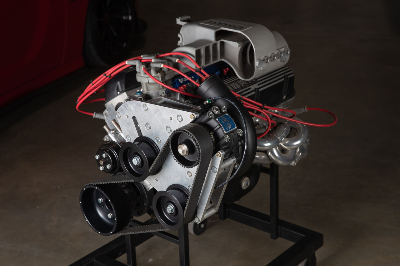 Paxton polished carbureted driver side supercharger mount base kit for Small Block Ford