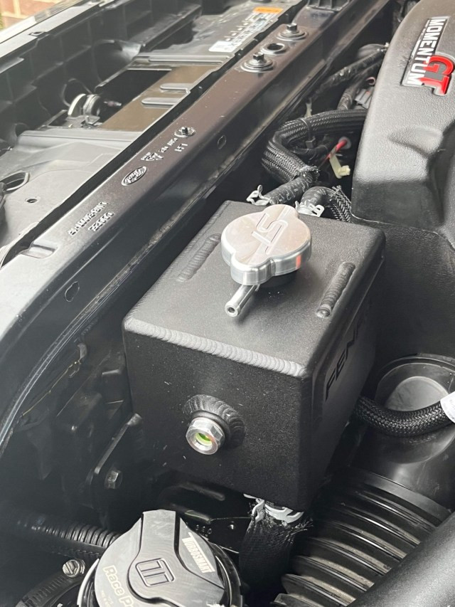 FenFabrication red aluminum coolant expansion tank for Ford Explorer ST