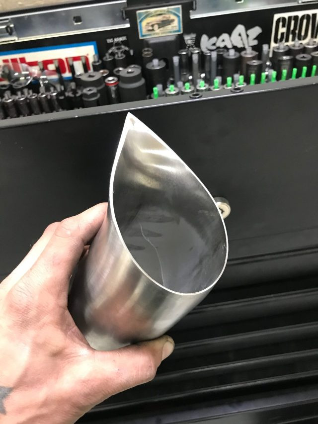 FenFabrication 3 inch stainless tear drop exhaust tip