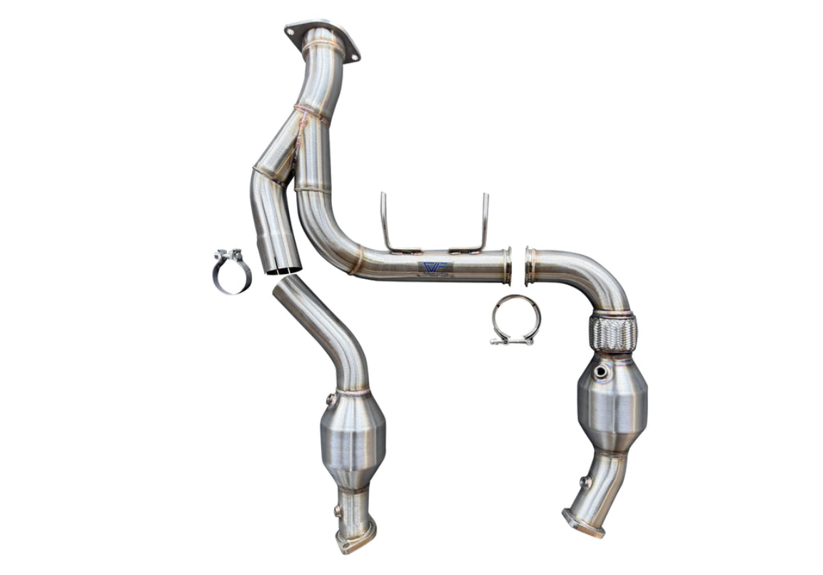 CVF Stainless Steel Catted Downpipes (2021 - 2023 Ford F-150 3.5L EcoBoost) - FF352124CDP-1