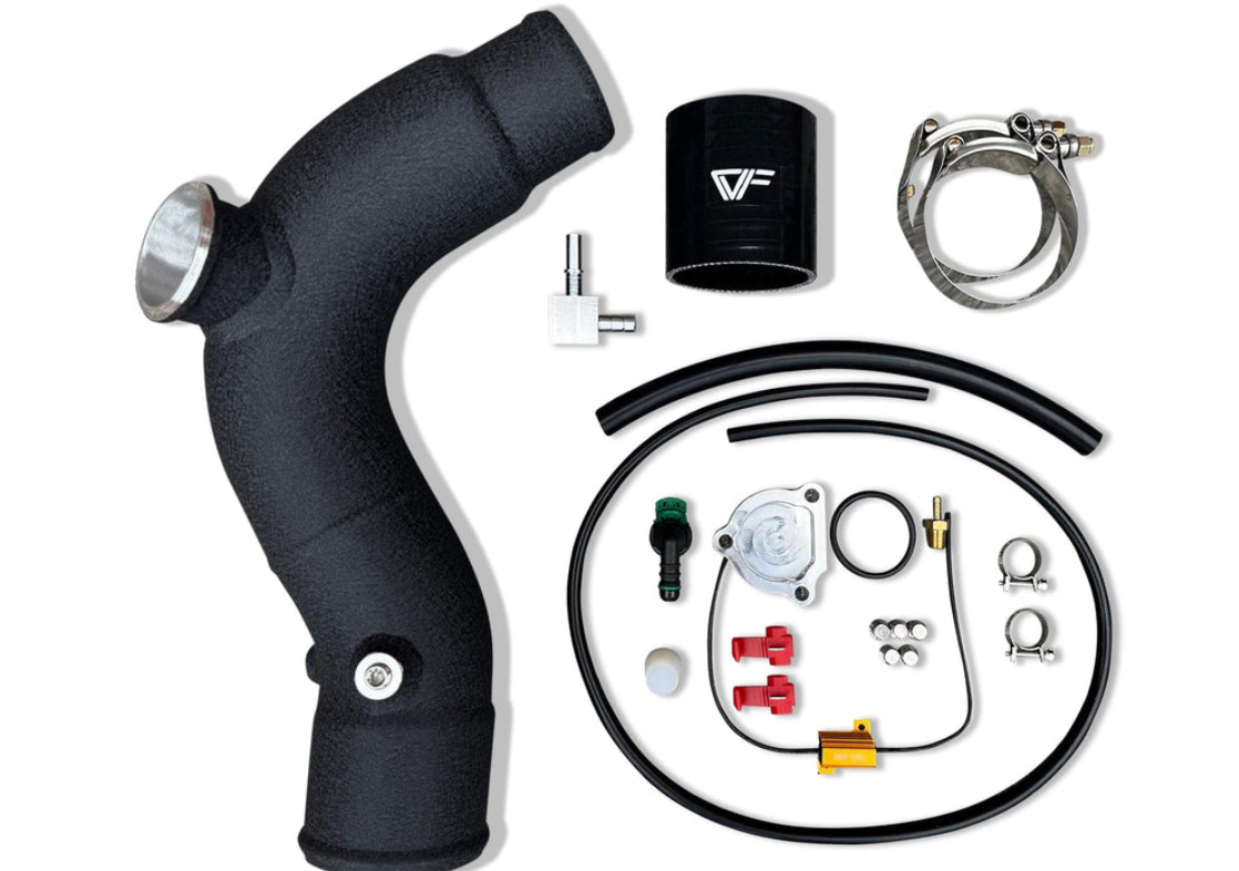 CVF Cold Side Aluminum Intercooler Pipe w/ TiAlL Flange (2020 - 2026 Ford Explorer ST / 2020 - 2026 Ford Explorer Platinum) - 1922EXPSTCPC-T