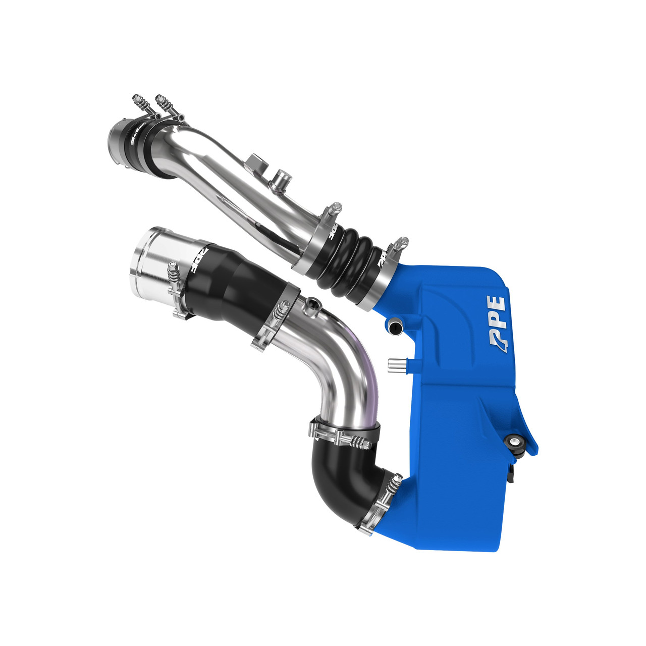 PPE Power Air-to-Water Intercooler w/ Polished Pipes - Blue Finish (2011 - 2026 Super Duty 6.7L) 315045122