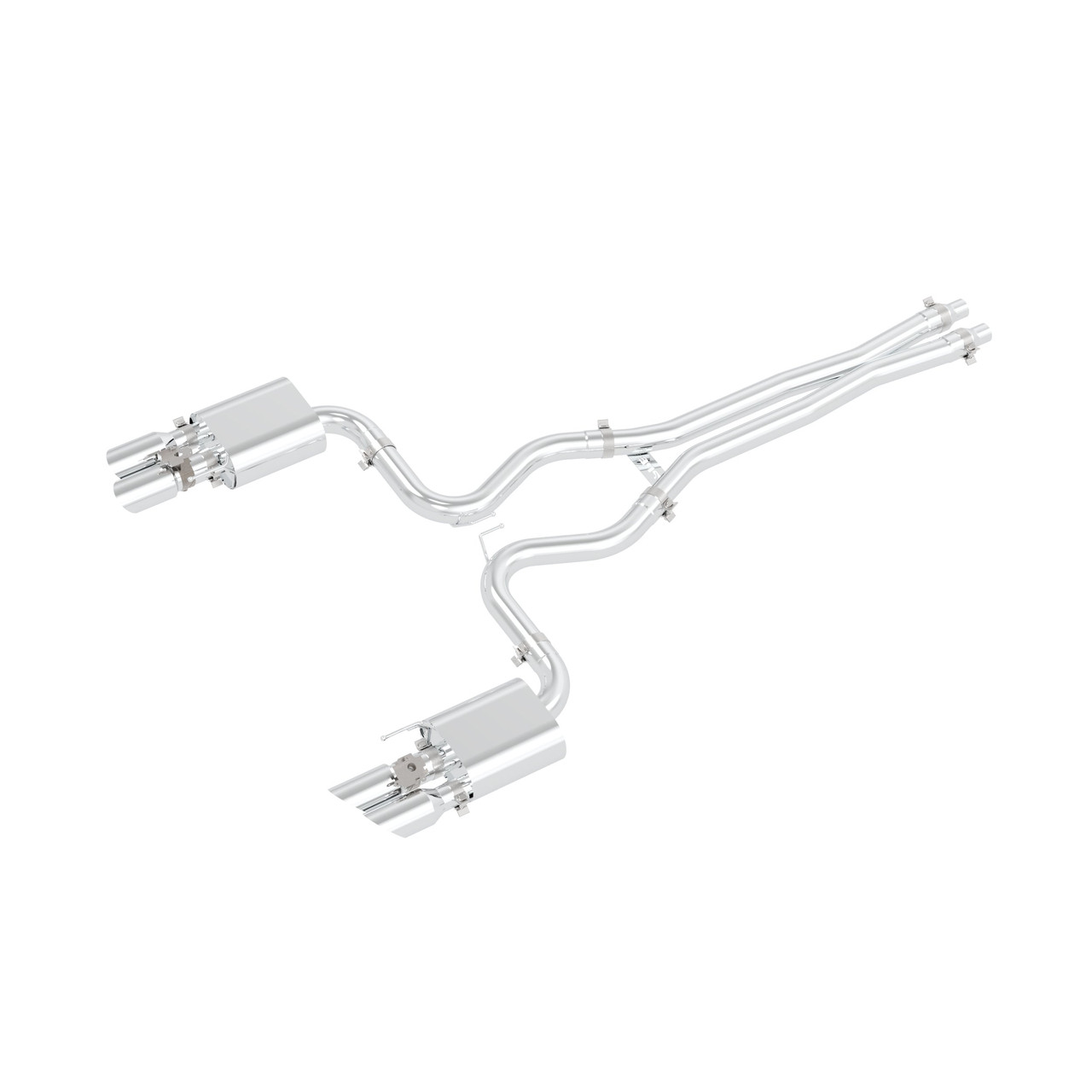 PPE Power Catback Active Exhaust Polished Finish (2018 - 2023 Mustang GT) 317663030