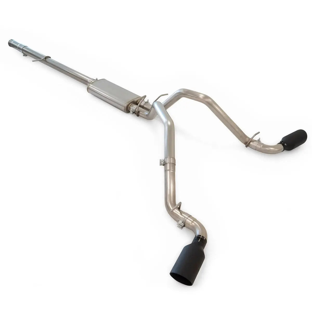 PPE Power Cat-Back Exhaust System Dual Exit - Black Ceramic Coated Tips w/ Raw Tubes (2009 - 2013 GM 1500 4.8L V8 / 2009 - 2013 GM 1500 5.3L V8) 117030020