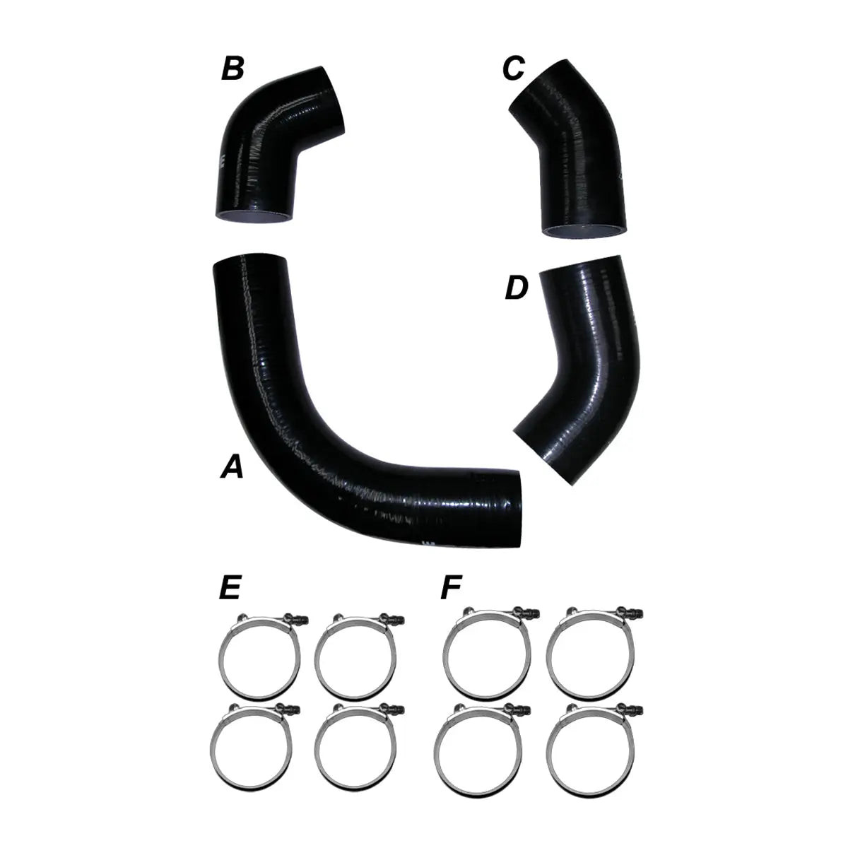 PPE Power Intercooler Piping Silicone Hose Kit (2001 GM 6.6L Duramax) 115910101