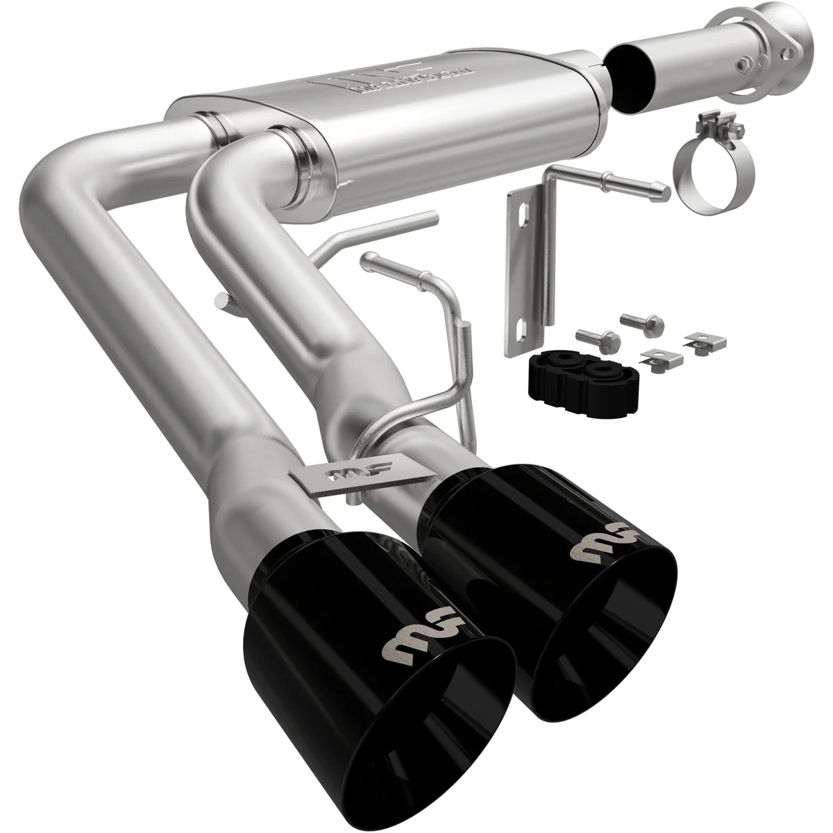 MagnaFlow SPEQ Exhaust F150 5.0 2.7 19835. MagnaFlow SPEQ Series cat-back exhaust for 2021-2026 Ford F150 5.0L and 2021-2023 2.7L. Features no-drone tech and black chrome tips.