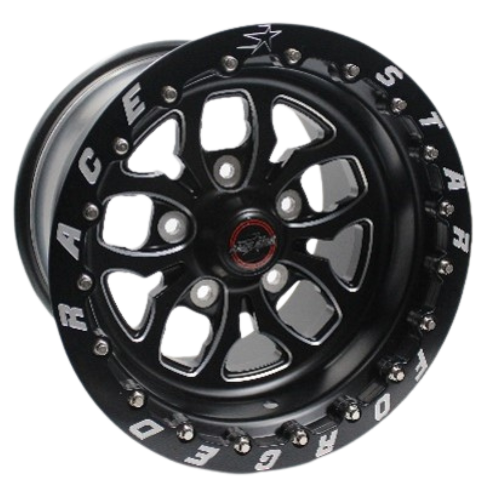Race Star 15x11 64 Pro Forged Wicked Lug Mount Wheel 6.50BS Black Anodized / Machined Ford 64-511536511B
