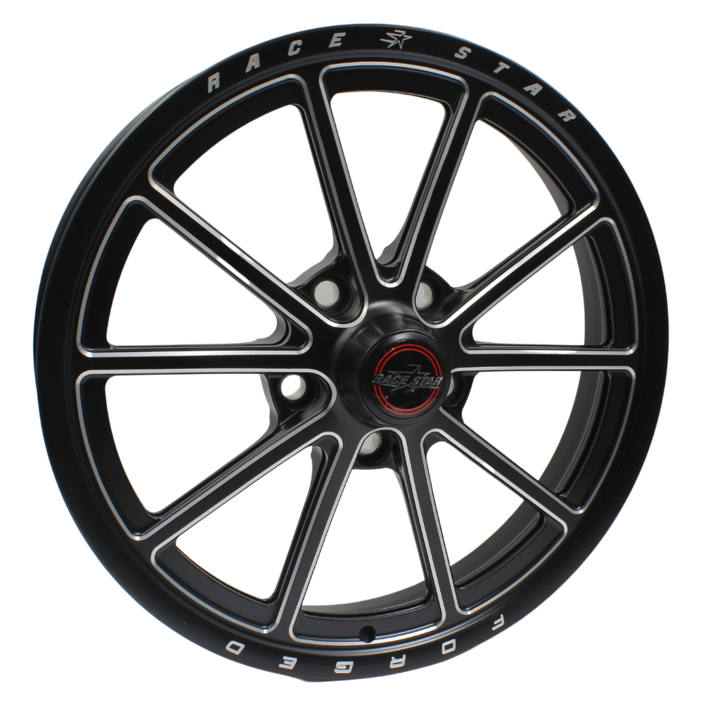 Race Star 65 Pro Forged Stryker 17x3.50 Wheel - 2.25 BS - Black Anodized / Machined (Ford - Lug Mount) 65-73545202B