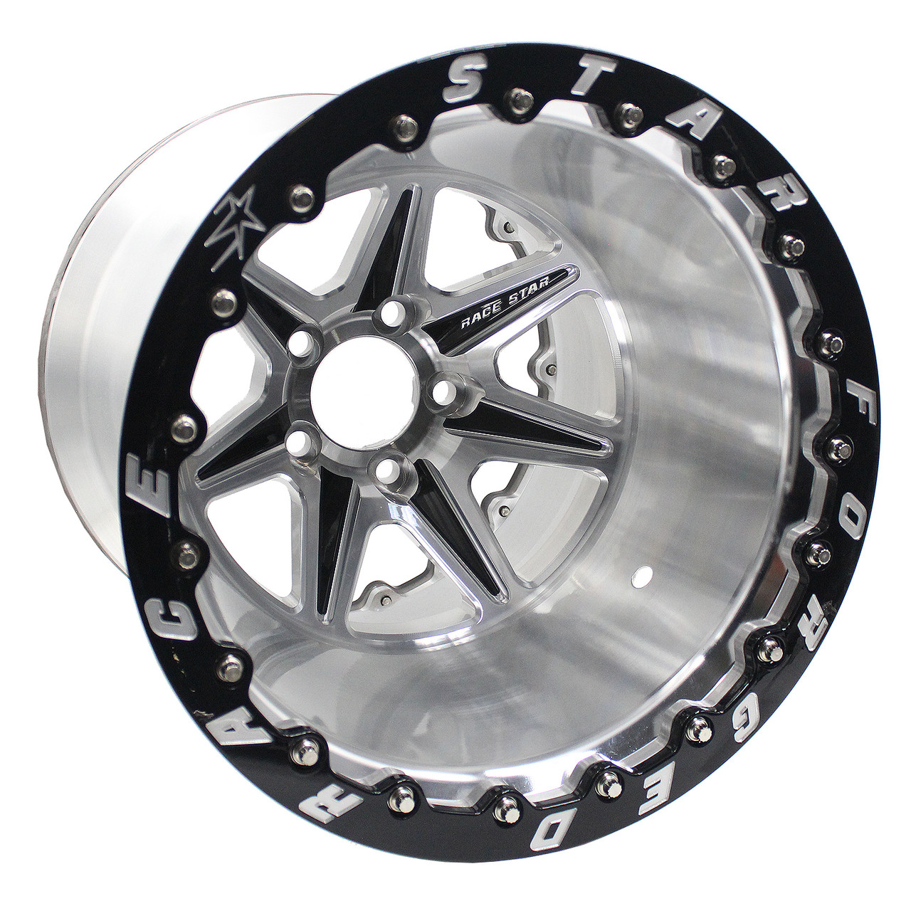 Race Star 72 ValStar 15x10 Wheel - 5x4.75 BC 5.50 BS - Double Beadlock - Machined / Black Accents (GM) 72-510475521M