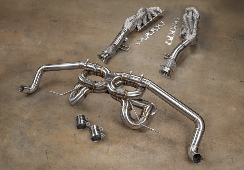 Valvetronic True Non-Valved F1 Exhaust System w/ Race Free Flow Headers - Stainless Steel (2009 - 2015 Audi R8 5.2L V10) AUD.R8.V10.GEN1.F1.FFH.BR