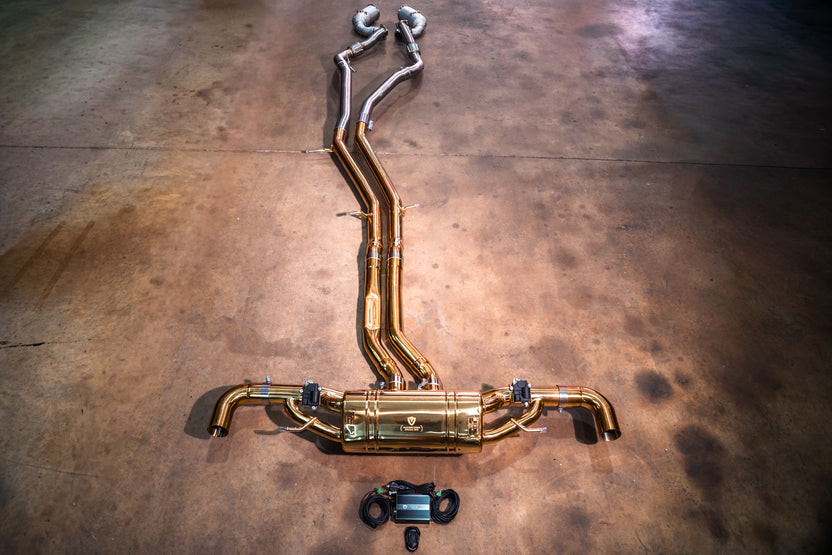 Valvetronic Valved Sport Exhaust System w/ Free Flow Front Pipes & 400-Cell Catted Downpipes - Stainless Steel (2019 - 2025 Audi RSQ8) AUD.RSQ8.VSES.FF.400C.AG