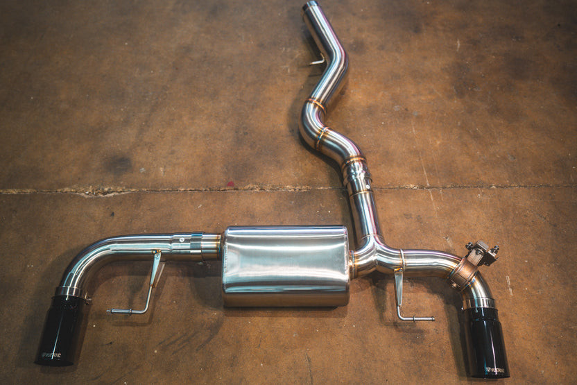Valvetronic Valved Axleback Exhaust System - Stainless Steel - Black Tips - 3.5 Outlet (2019 - 2024 BMW 330i G20 / 430i G22 / G23) BMW.G20.330i.AXL.BR.BLK