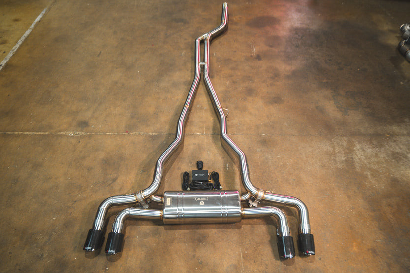 Valvetronic Valved Sport Exhaust System - Stainless Steel - Burnt Tips - (2017 - 2023 BMW G30 530i / 540i) BMW.G30.530i.VSES.BR.BRT