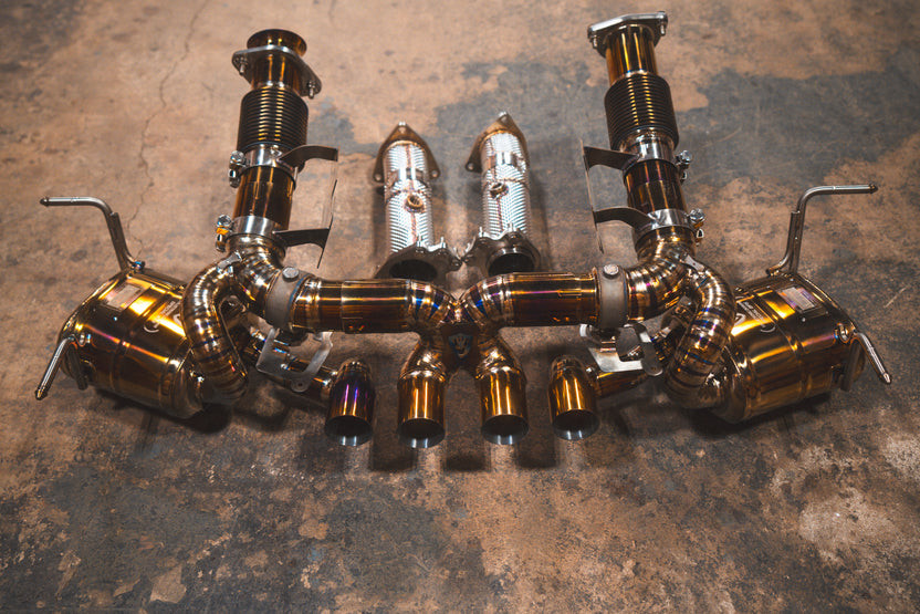 Valvetronic Valved Sport Exhaust System - Grade 5 Titanium - 4 Burnt Titanium Tips (2023 - 2026 Chevrolet Corvette C8 Z06) CHEV.C8Z.VSES.TI