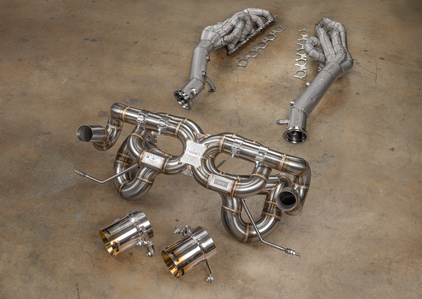 Valvetronic True F1 Non-Valved Catback Exhaust System w/ Race Free Flow Headers - Stainless Steel (2021 - 2025 Huracan STO / EVO / Performante / Tecnica) LAM.STO.F1.FFH.2.BR