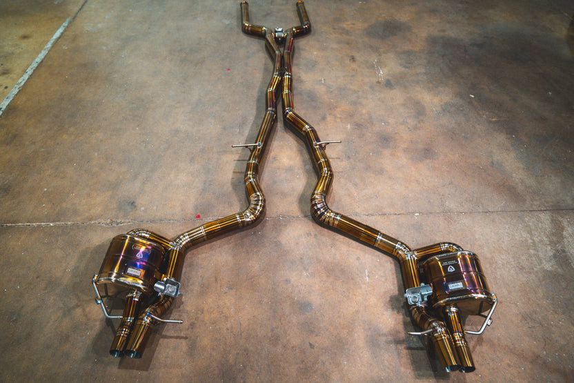 Valvetronic Valved Sport Exhaust System w/ Free Flow Race Front Pipes - Titanium (2016 - 2024 Mercedes E63 AMG W213 Sedan & Wagon) MER.W213.E63.VSES.FF.TI