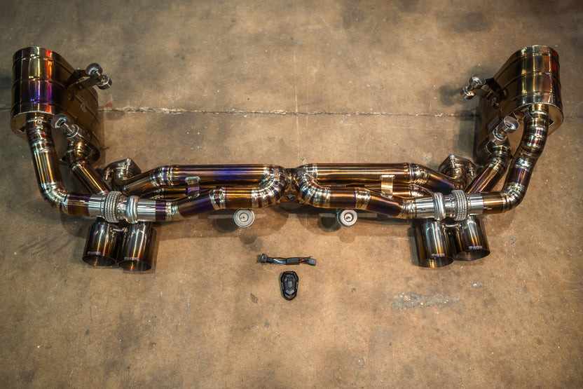 Valvetronic Valved Sport Exhaust System w/ Free Flow Race Headers - Grade 5 Titanium (2012 - 2016 Porsche Carrera / Carrera S / Carrera GTS / 2014 - 2016 Porsche Targa 4 / Targa 4S / Targa 4 GTS) POR.991.1.VSES.FFH.TI