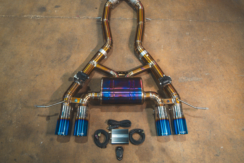 Valvetronic Valved Sport Axle-Back Exhaust System - Titanium - Burnt Tips - 3.5 Outlet (2022 - 2025 BMW G87 M2) BMW.G87.M2.AXL.TI.BRT