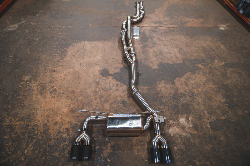 Valvetronic Competition Equal Length Valved Sport Exhaust System - Stainless Steel - Burnt Tips (2018 - 2021 BMW F87 M2 Competition / 2020 BMW M2 CS) BMW.F87C.M2.VSES.BR.BRT