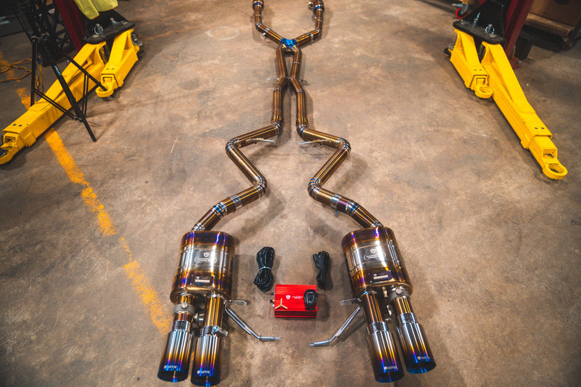 Valvetronic Valved Sport Exhaust System - Titanium - Forged Carbon Fiber Tips (2008 - 2011 BMW E90 M3 / 2008 - 2013 BMW E92 / E93 M3) BMW.E9X.M3.VSES.FF.TI.FC