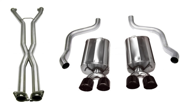 Corsa 2.5" Cat-Back Exhaust - Sport - 3.5" Twin Black Tips (2009 - 2013 Corvette C6) 14108CBBLK