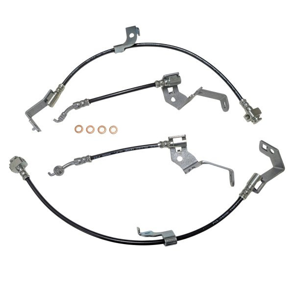 J&M Stainless Steel Braided Brake Line Kit - Rear - Black (2024 - 2026 Mustang - Brembo) 22563-B