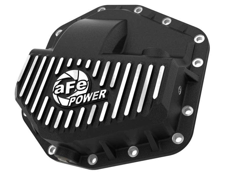 aFe POWER Street Series Front Differential Cover - Black w/ Machined Fins (2023 - 2026 F250 / F350 - Dana M235) 46-71480B