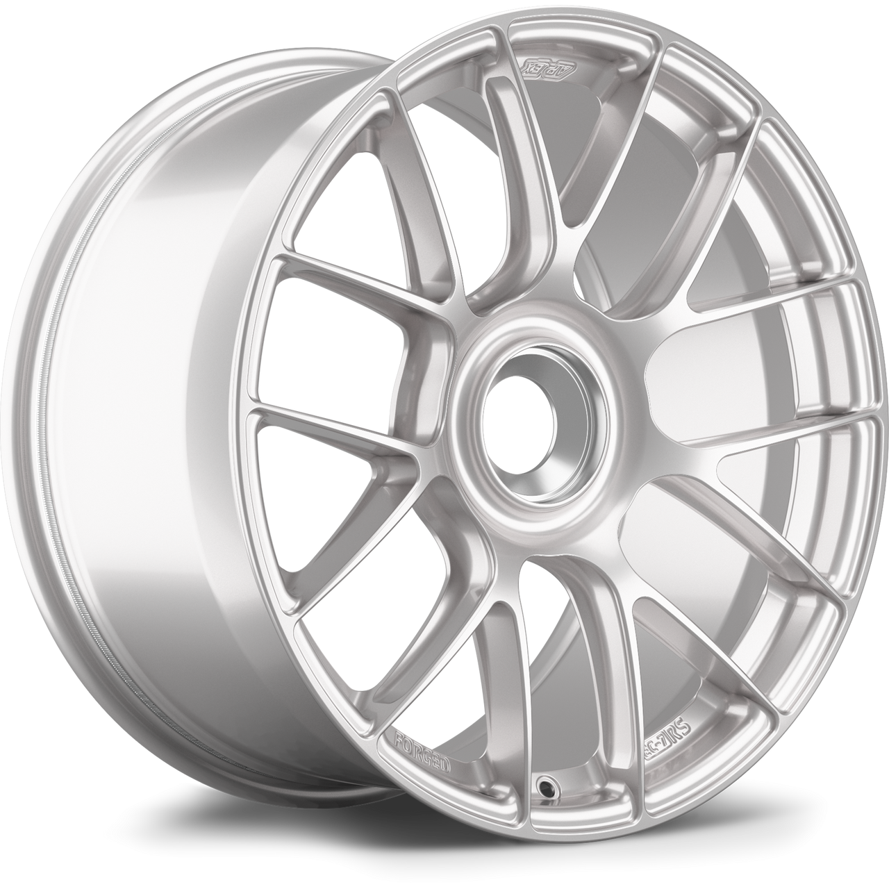 Apex EC-7RS 19x10 ET42 forged wheel in Race Silver finish for Porsche center lock applications