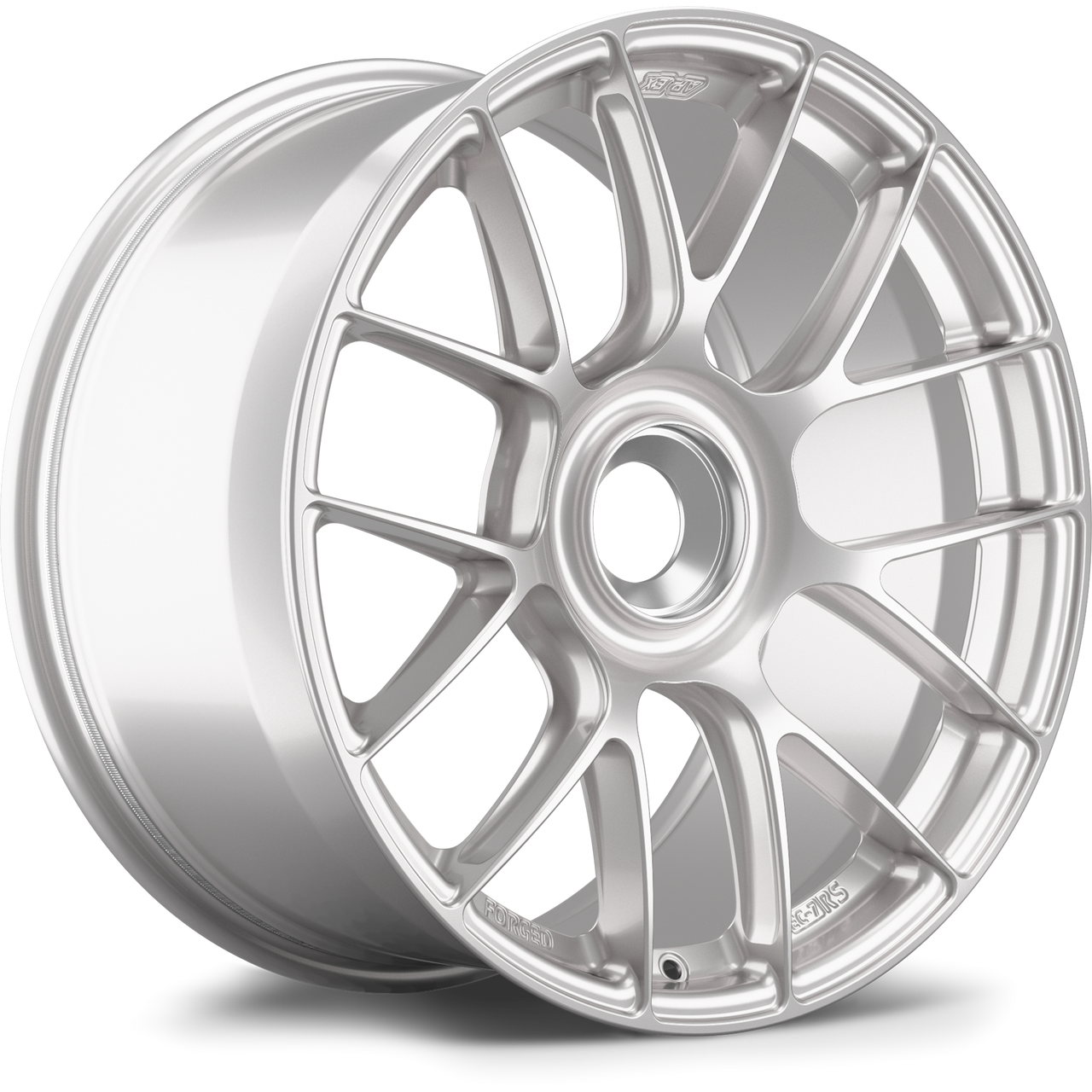Apex EC-7RS 19x11 ET48 forged wheel in Race Silver finish for Porsche Center Lock applications with 101mm center bore