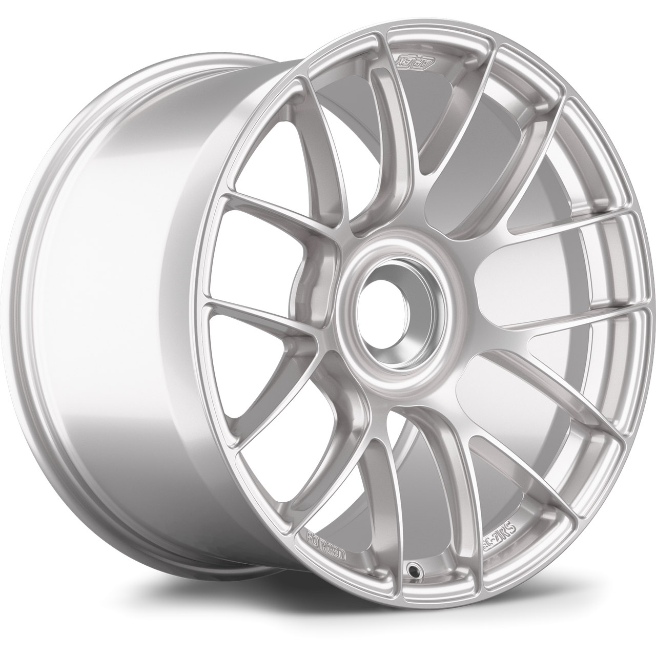 Apex EC-7RS 19x12 forged Porsche Center Lock wheel in Race Silver with ET46 offset and Sprint Line construction