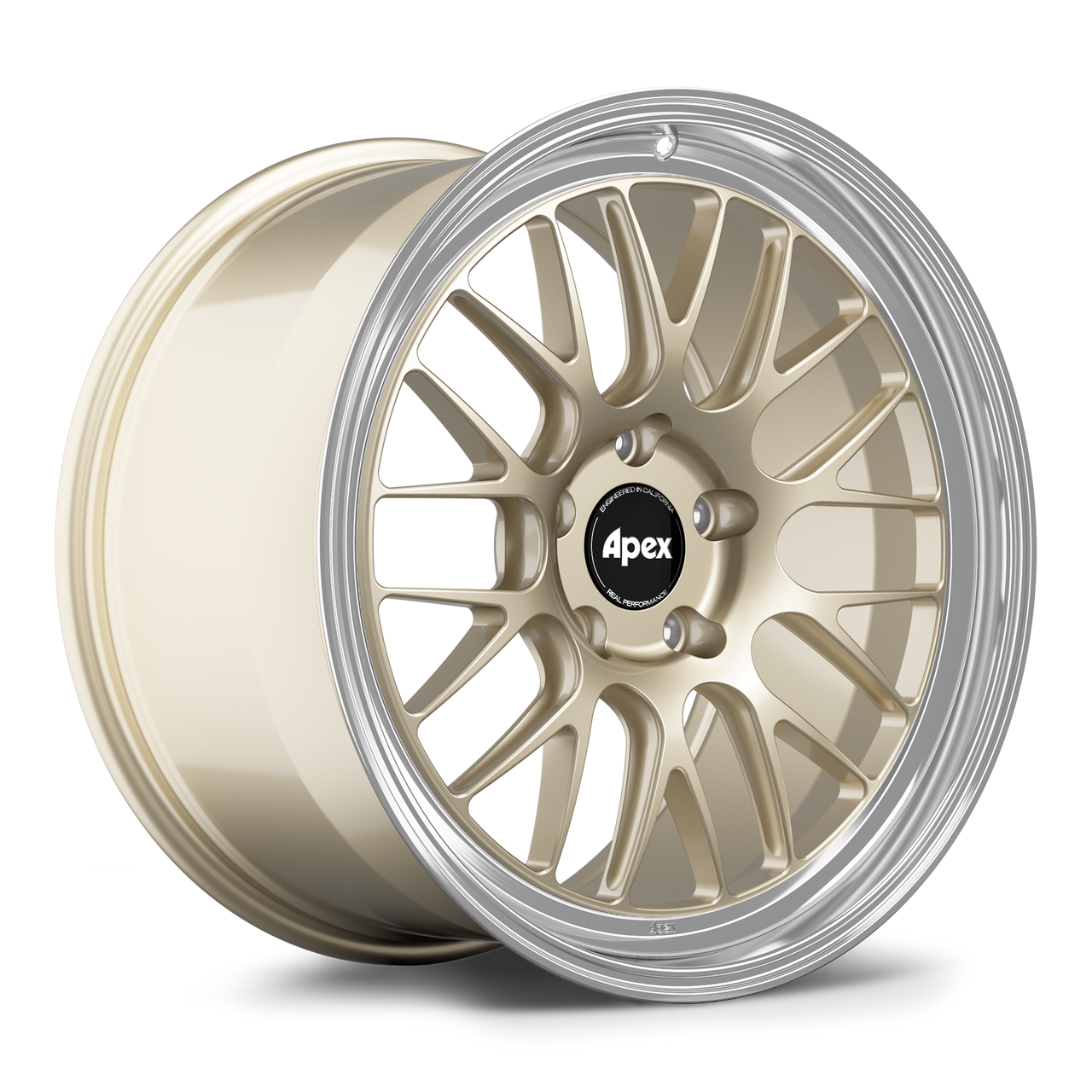 Apex ML-10RT 20x11.5 forged touring wheel in Gloss Motorsport Gold Machined Lip finish with 5x130 BP and ET72 for Porsche applications