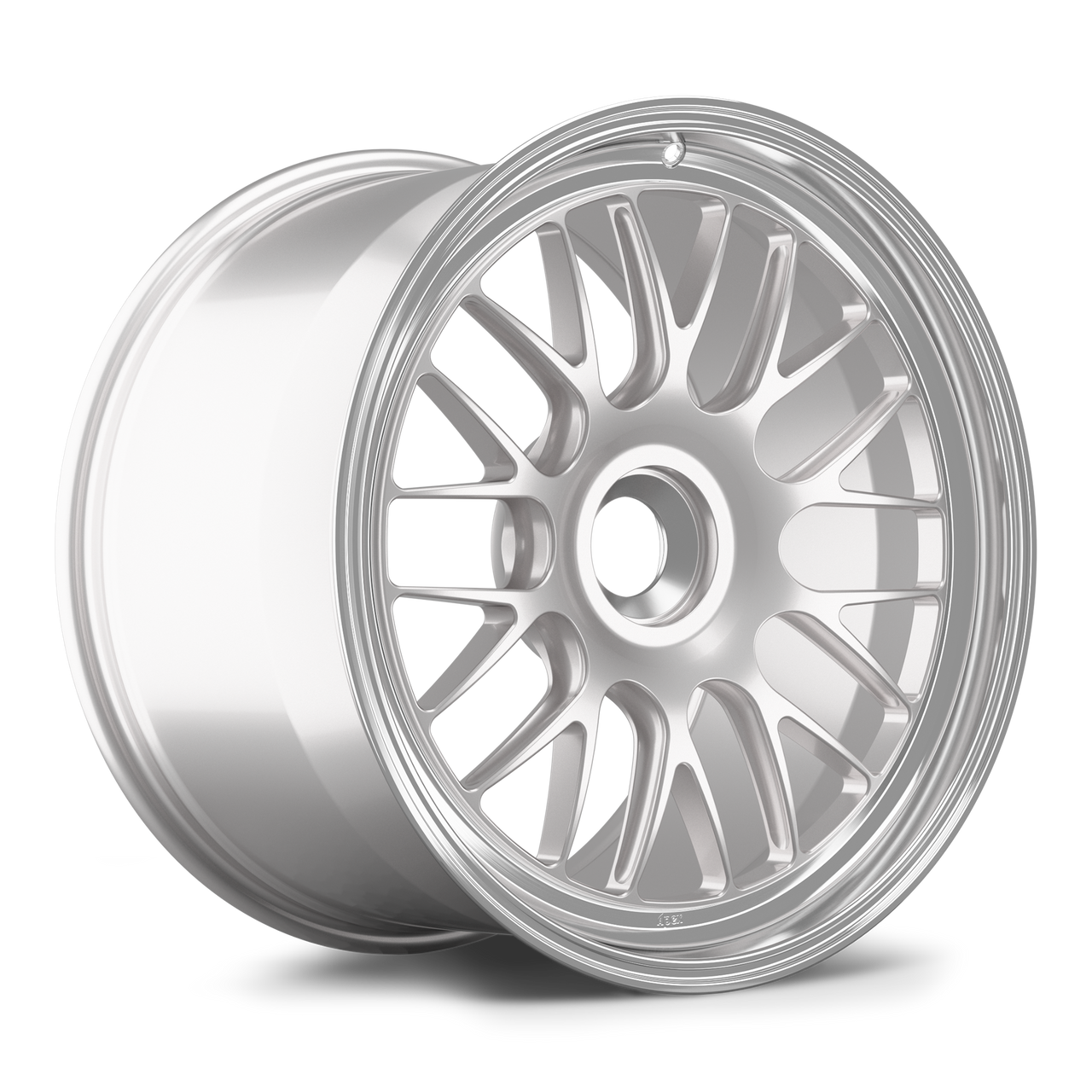 Apex ML-10RT 20x12 forged touring wheel in Race Silver Machined Lip finish for Porsche Center Lock applications