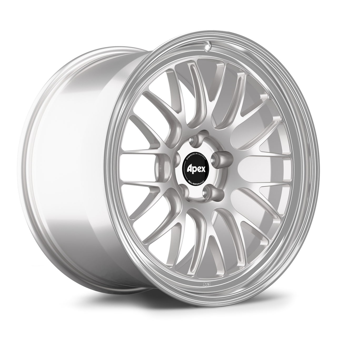 Apex ML-10RT 20x12 forged touring wheel in Race Silver Machined Lip finish with 5x120.65 BP and ET50 for Chevrolet applications