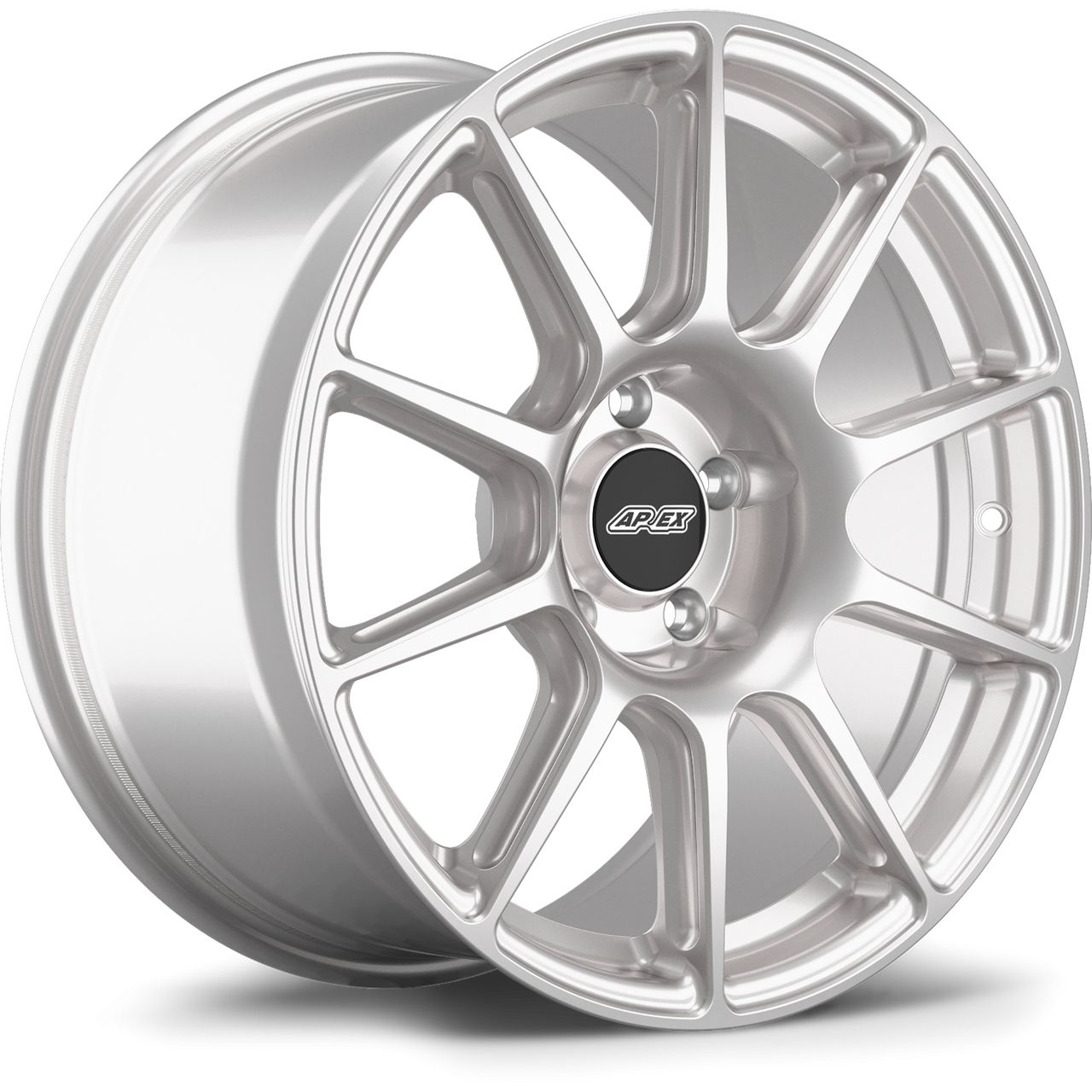 Apex SM-10 17x8.5 flow formed Audi Volkswagen wheel in Race Silver with 5x112 bolt pattern