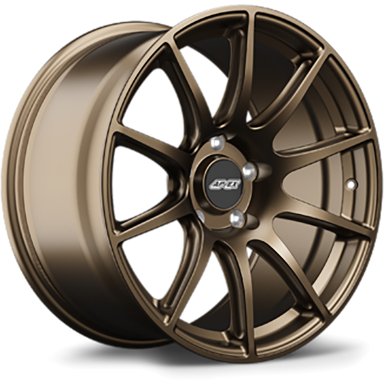 Apex SM-10 18x11 Satin Bronze flow-formed wheel for Ford Mustang with 5x114.3 bolt pattern and ET52 offset