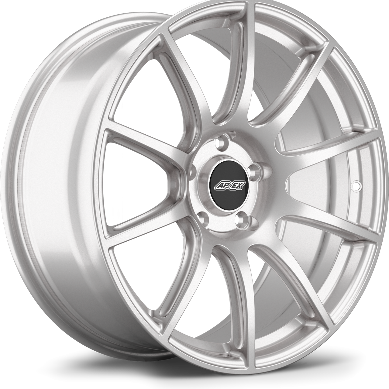 Apex SM-10 19x11 Race Silver flow-formed wheel with 5x114.3 bolt pattern and ET52 offset for Mustang applications