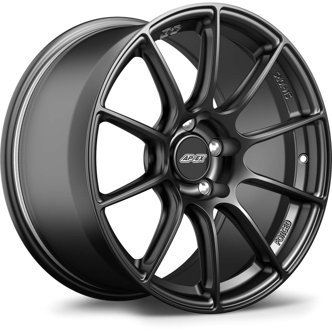 Apex SM-10RS 18x10.5 Satin Black forged wheel with 5x130 bolt pattern ET44 offset for Porsche applications
